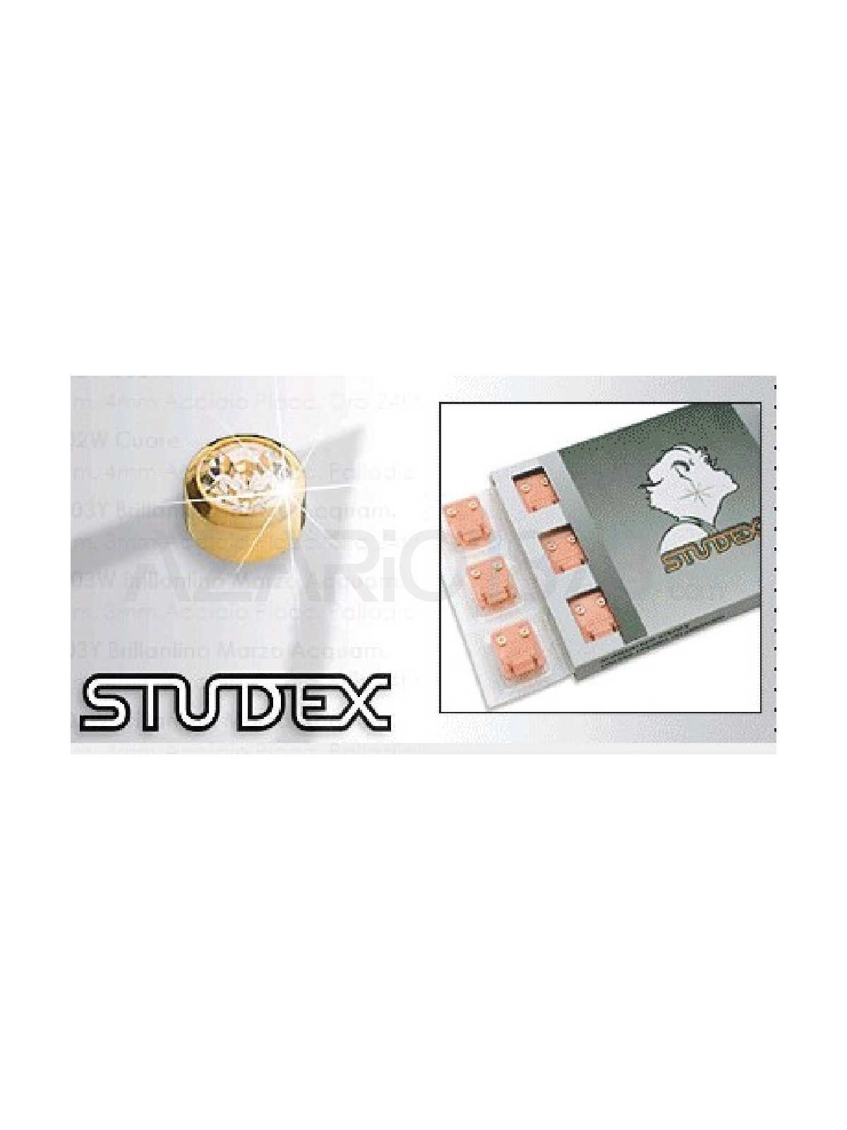 STUDEX PRE-ORECCHINI MINI DORATI CON PIETRE BIANCHE M204Y Studex