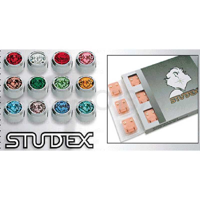 STUDEX PRE-ORECCHINI MINI IN ACCIAIO CON PIETRE COLORATE M213W Studex