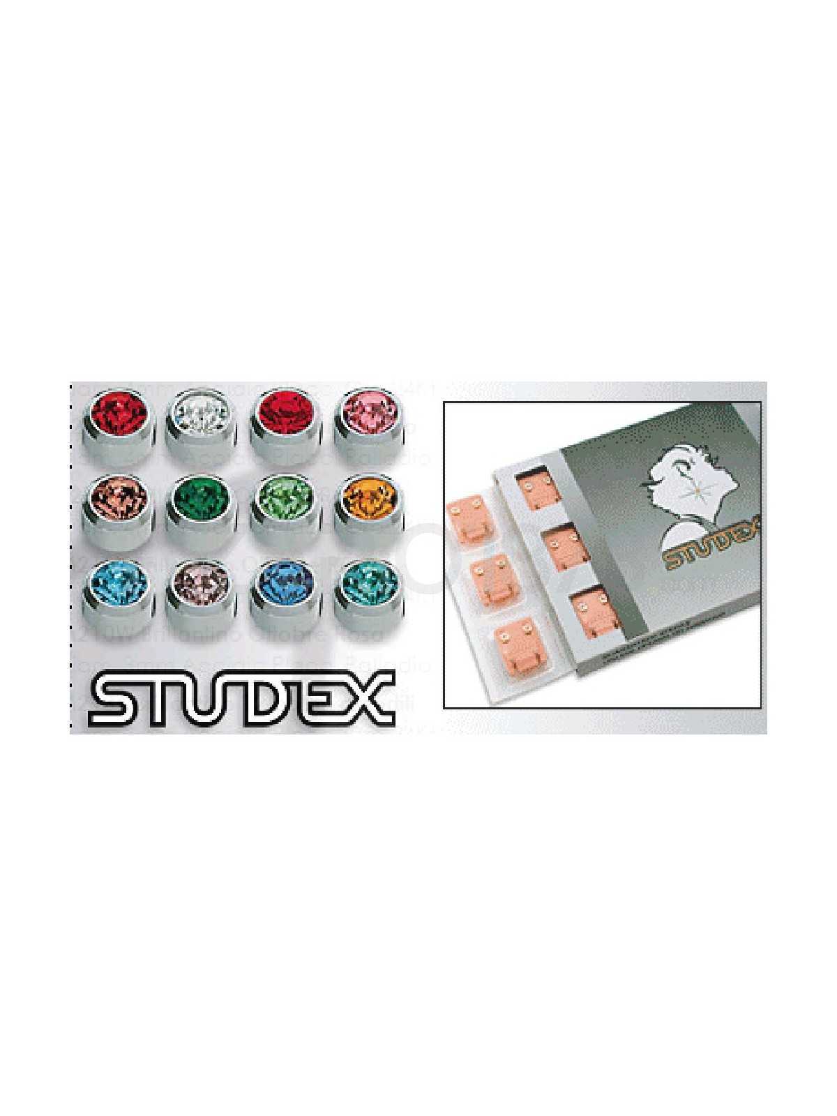 STUDEX PRE-ORECCHINI MINI IN ACCIAIO CON PIETRE COLORATE M213W Studex